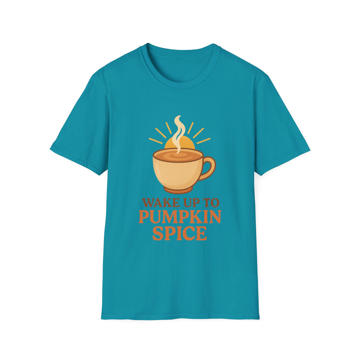 Wake Up To Pumpkin Spice Autumn Coffee Graphic Tee, Cozy Fall Season Latte T-Shirt - Trending Now - September 2026