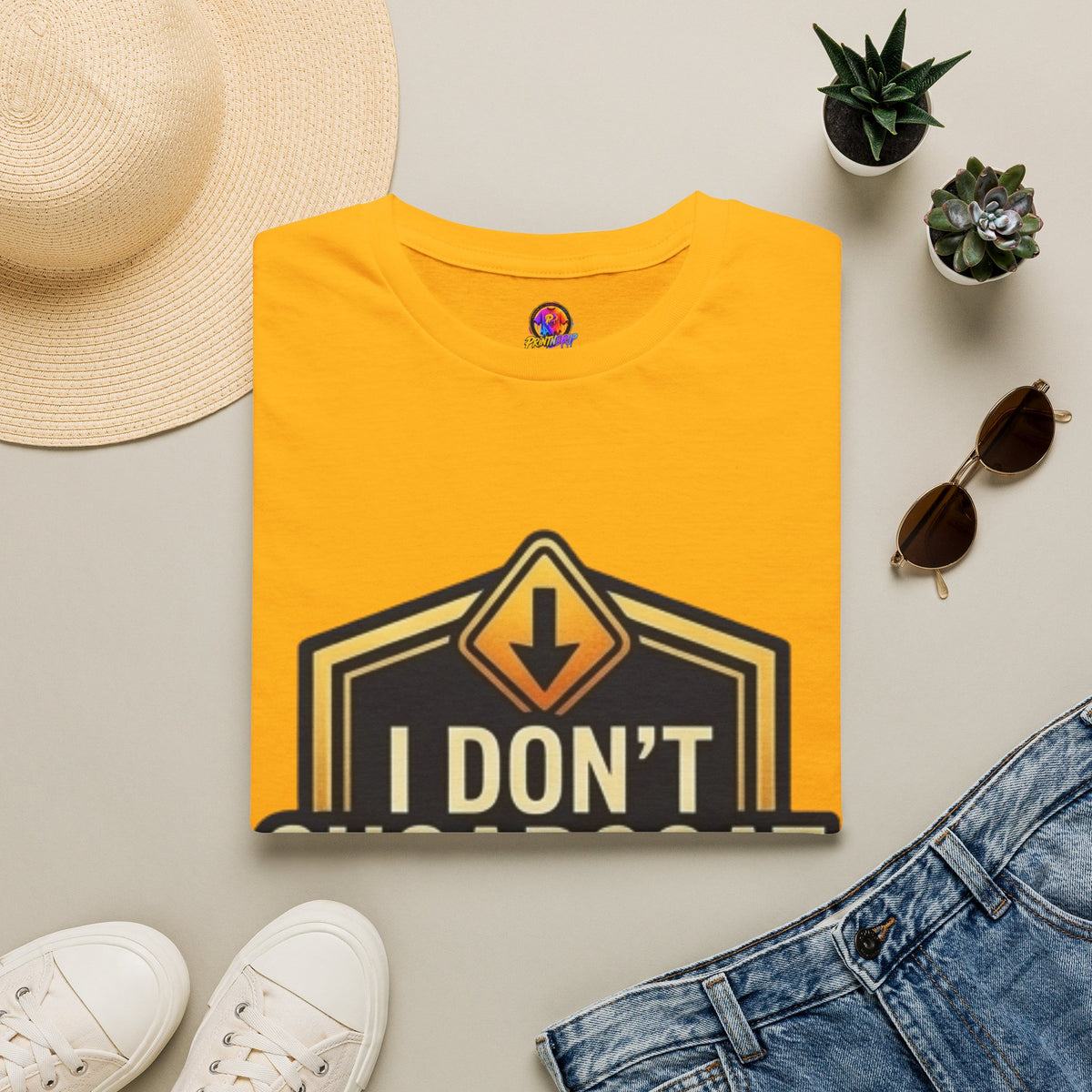 I Don’t Sugarcoat T-Shirt — Bold Caution Sign Graphic Tee (Proceed With Caution)