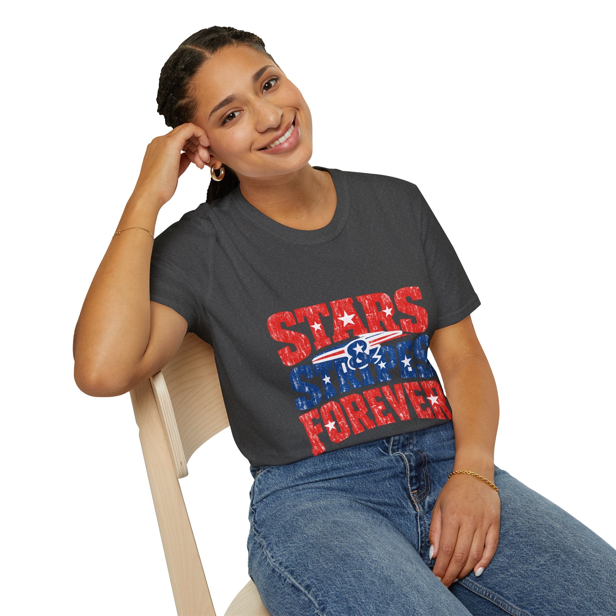 USA Stars & Stripes Forever T-Shirt — Patriotic Red White Blue Graphic Tee