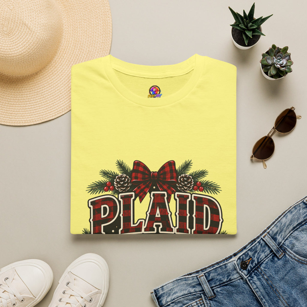Plaid and Merry Christmas T-Shirt