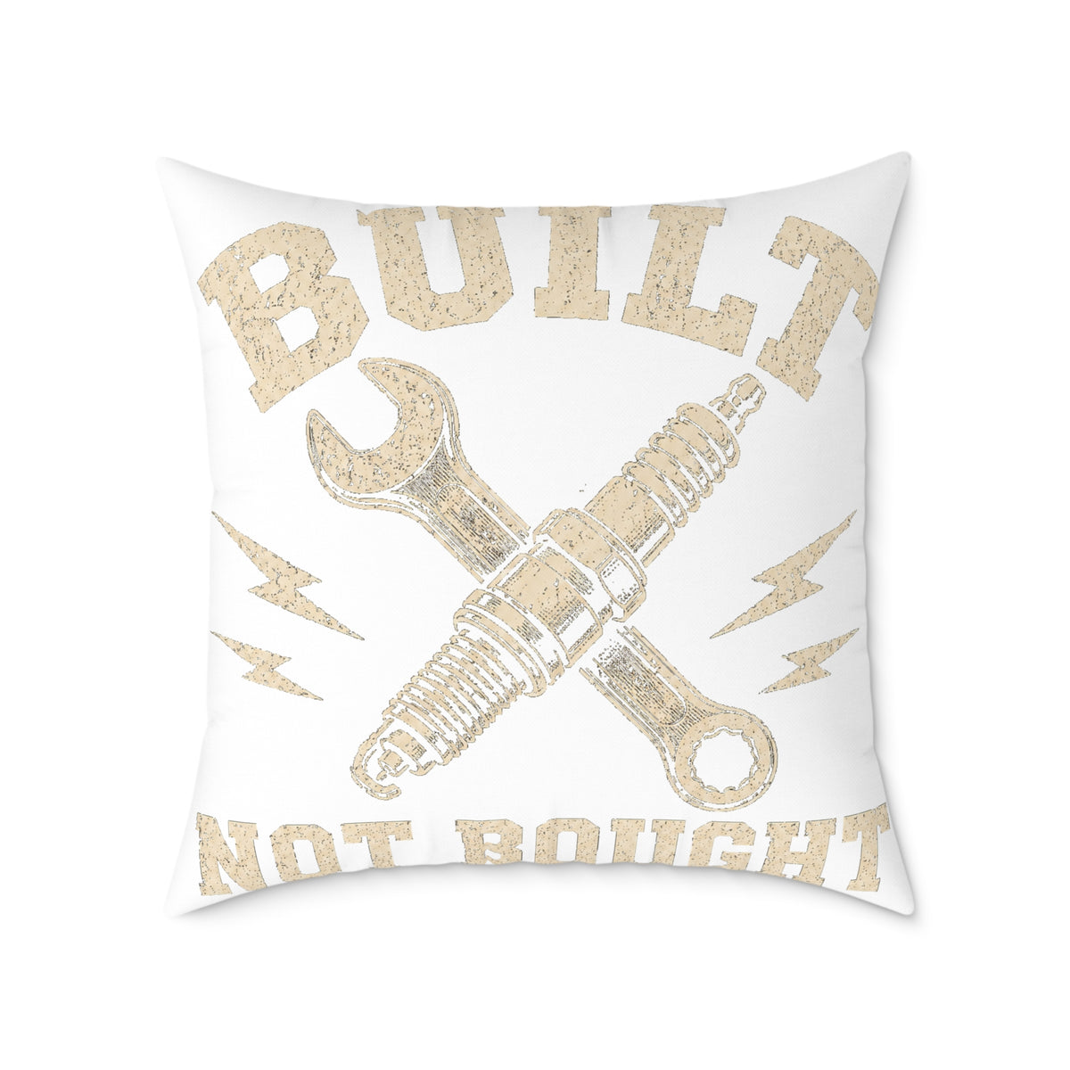Built Not Bought Pillow Milo Bailey Dog Dad Mom— Automotive Mechanic Decorative Throw Pillow