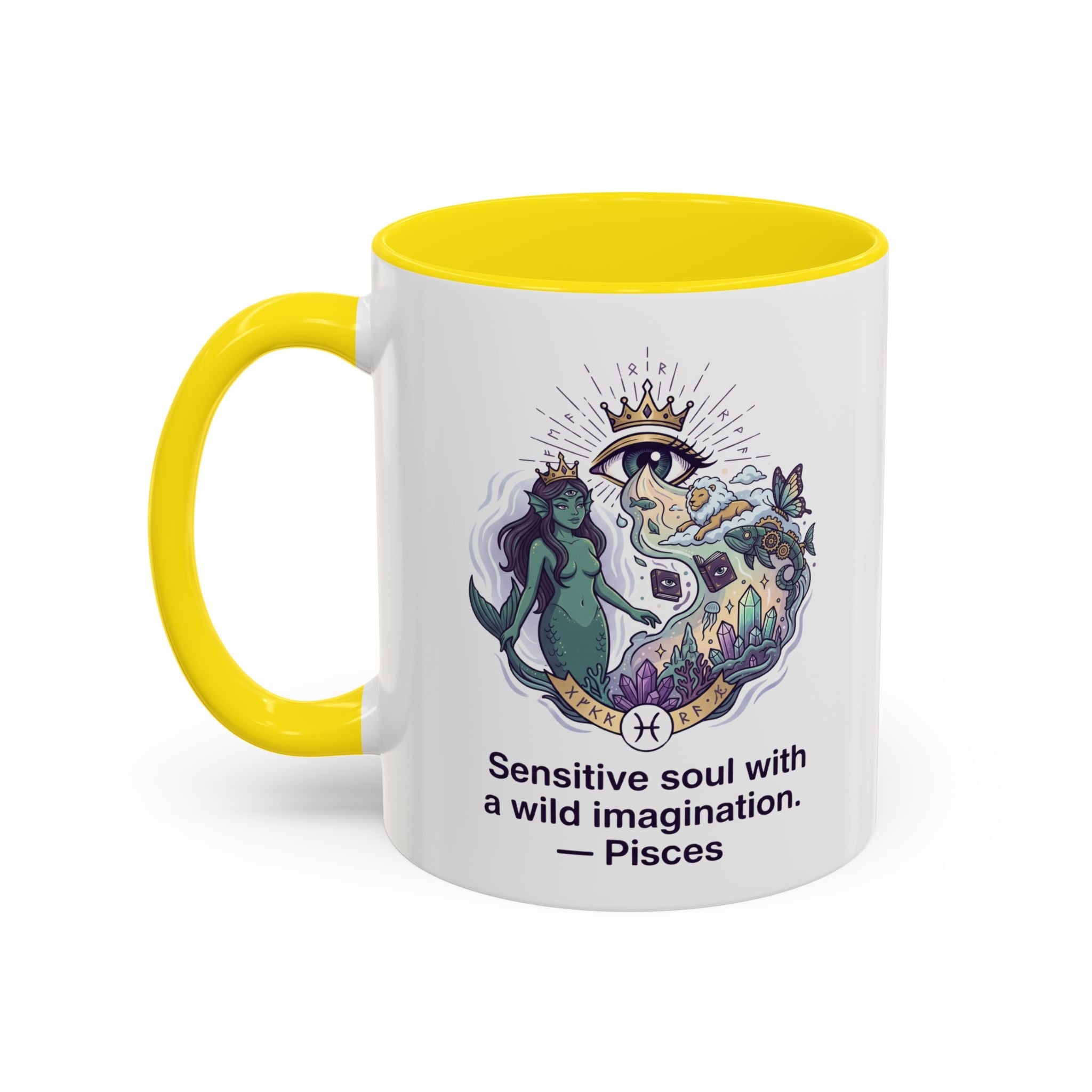 Pisces Coffee Mug — "Sensitive soul with a wild imagination" Astrological Zodiac Accent Mug