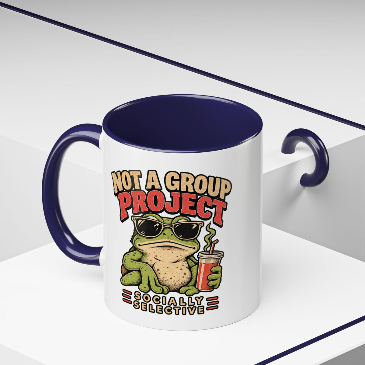 Funny And Witty "Not A Group Project" Accent Coffee Mug (11, 15oz)