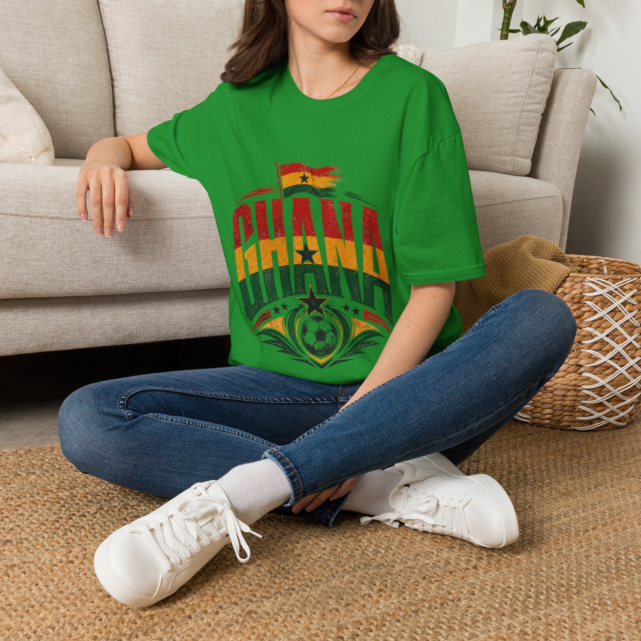Ghana Flag Soccer T-Shirt — Retro Ghana Pride Football Tee