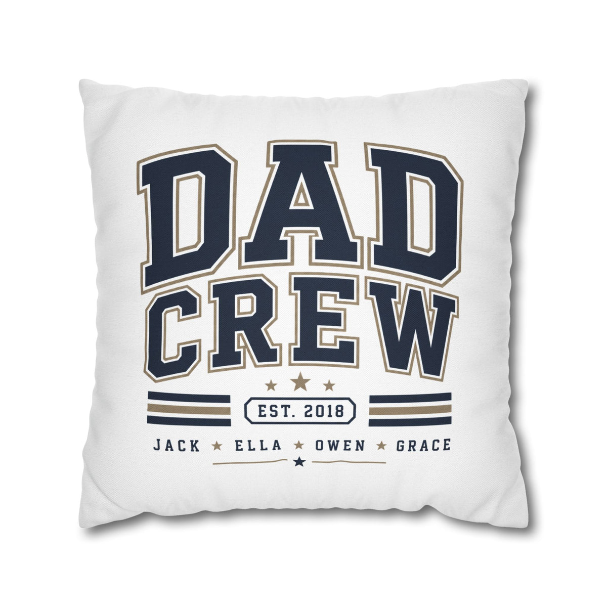 Dad Crew Decorative Pillowcase Milo Bailey Dog Dad Mom – Personalized Family Name Accent