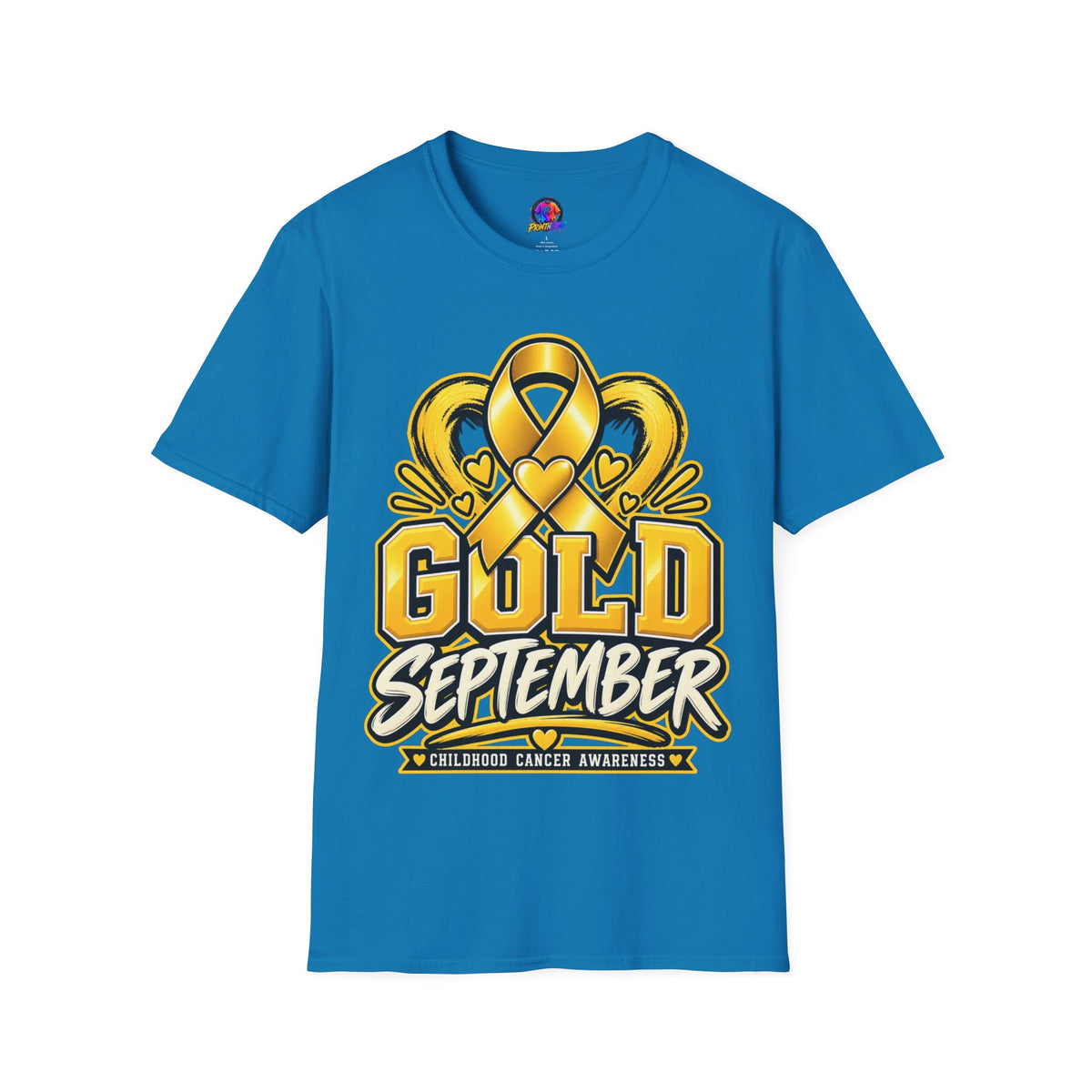 Gold September T-Shirt — Childhood Cancer Awareness Ribbon Tee