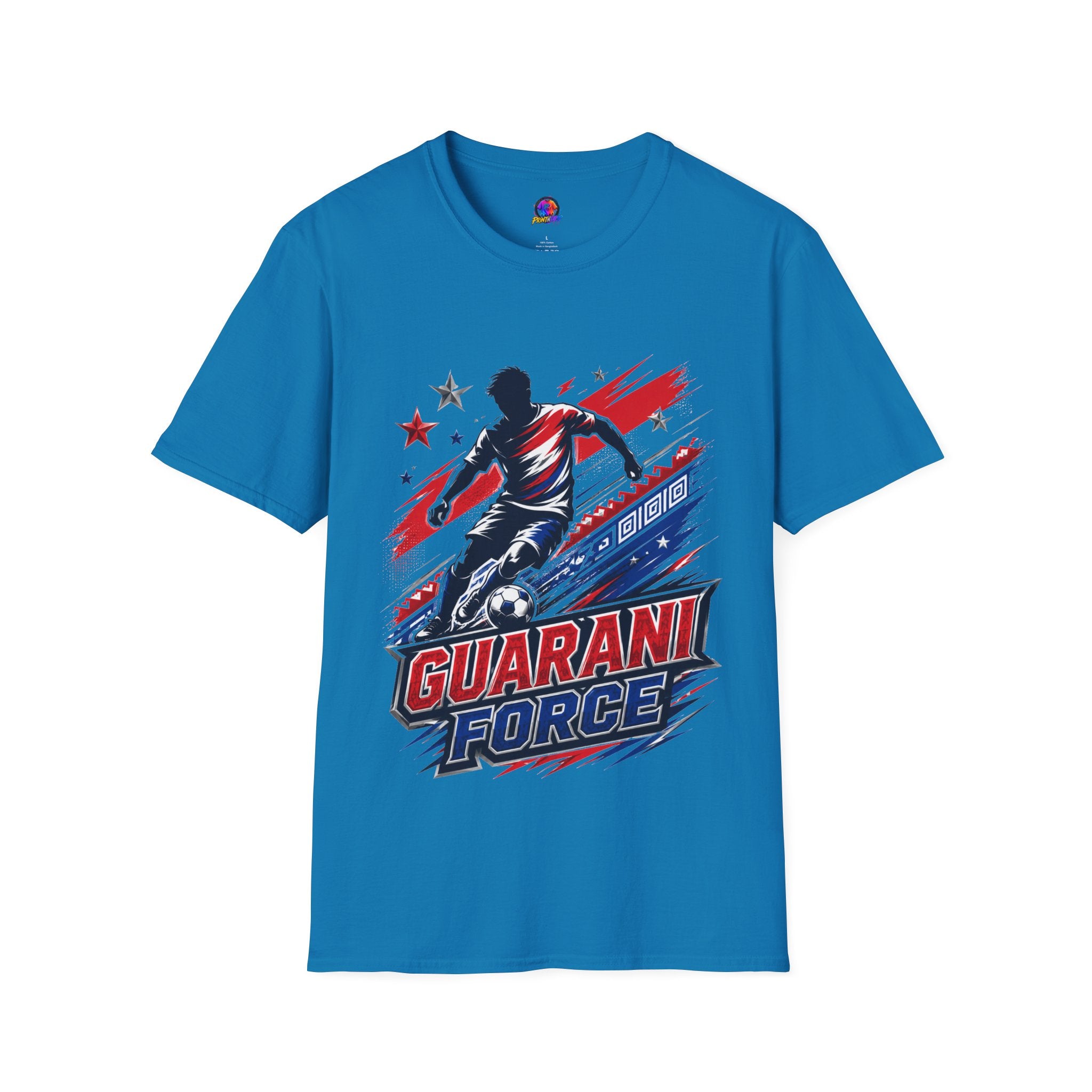 Paraguay Guarani Force Soccer T-Shirt — Red, White & Blue Futbol Fan Tee