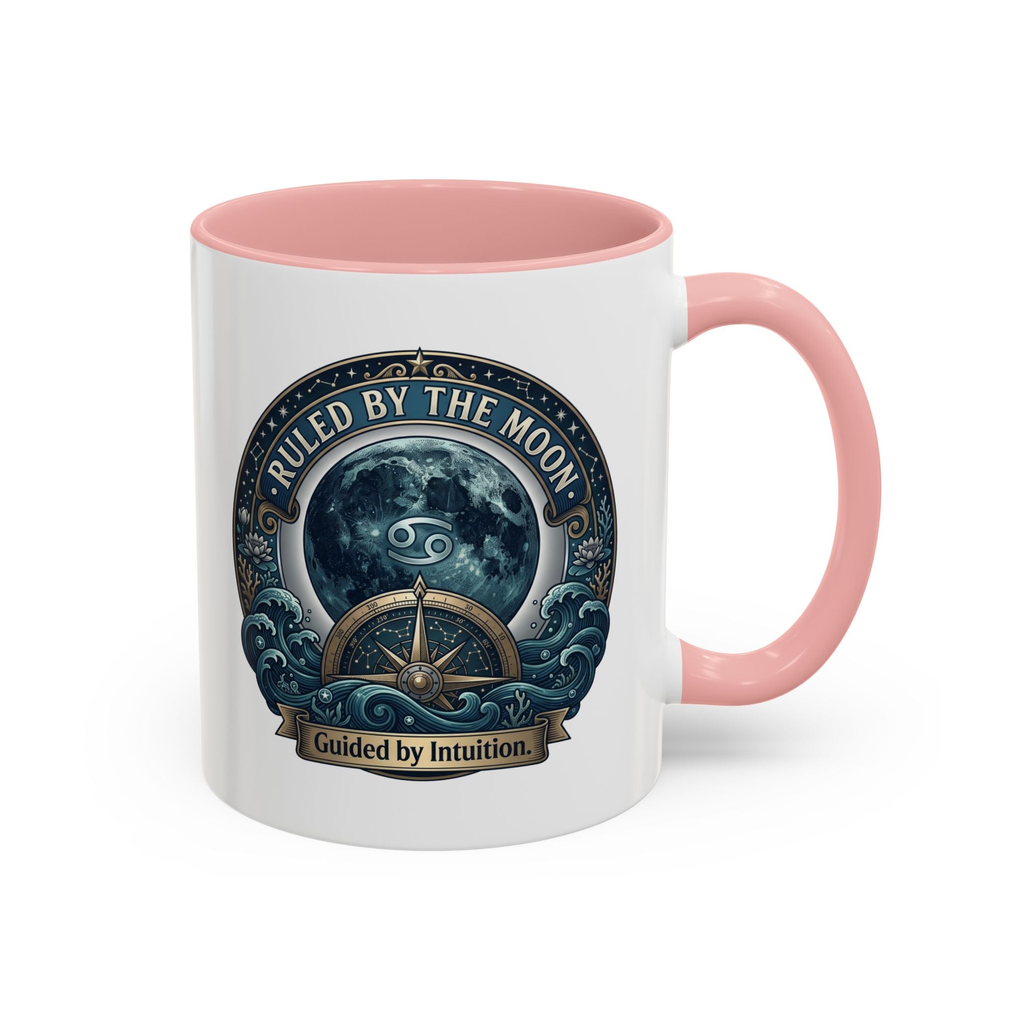 Ruled by the Moon Accent Coffee Mug — Zodiac Cancer Astrology 11/15oz