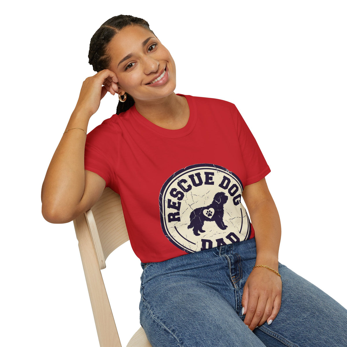 Rescue Dog Dad T-Shirt – Vintage Shelter Pup Support Tee