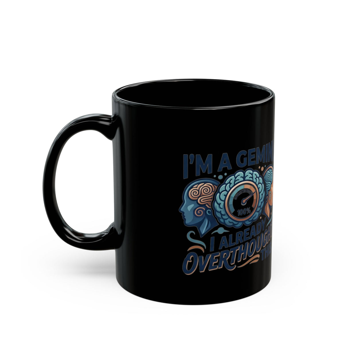 Gemini Zodiac Black Mug