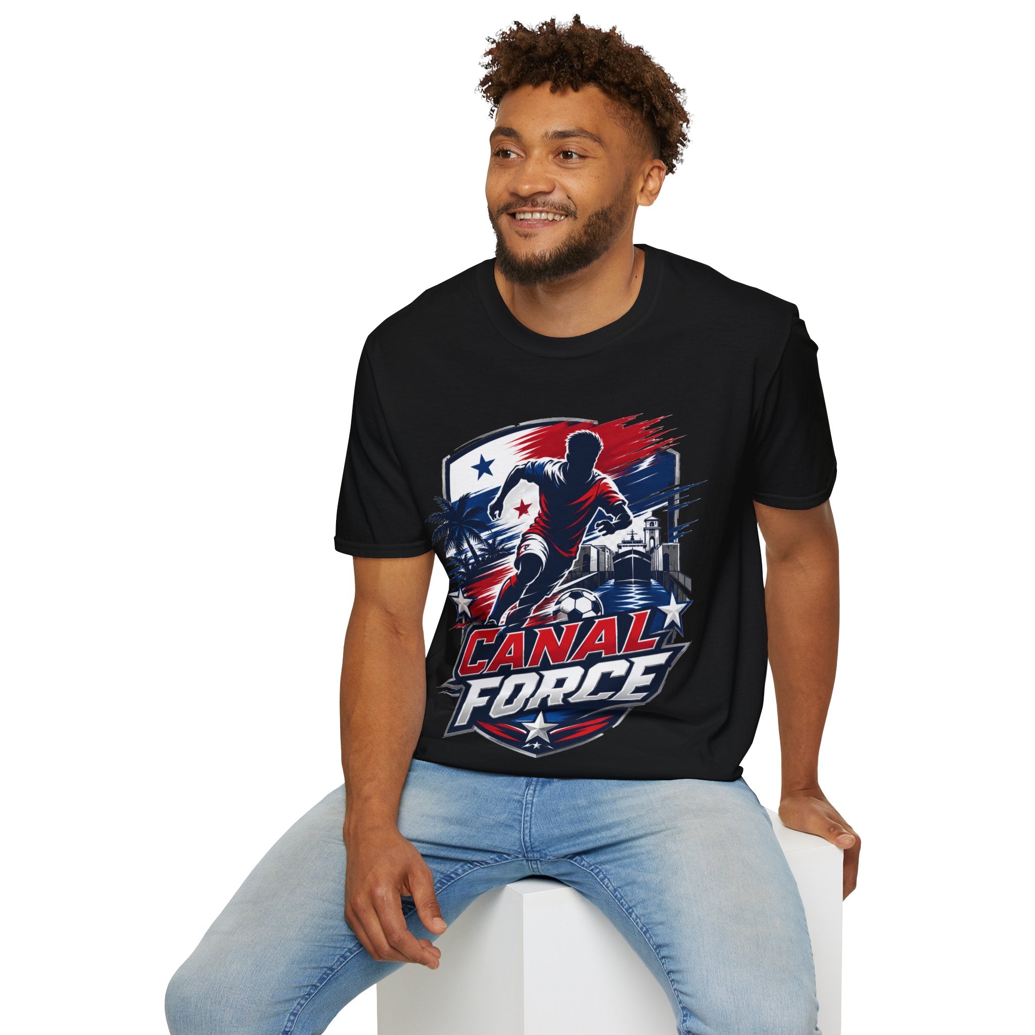 Canal Force Soccer T-Shirt - Patriotic Player Graphic Tee - Panama Shirt