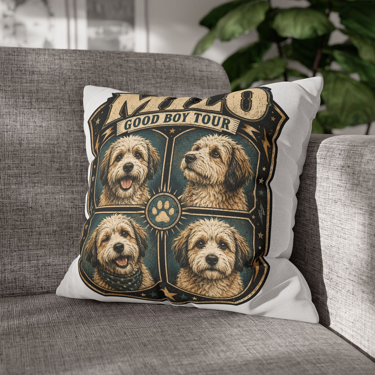 Milo "Good Boy Tour" Decorative Pillowcase Milo Bailey Dog Dad Mom