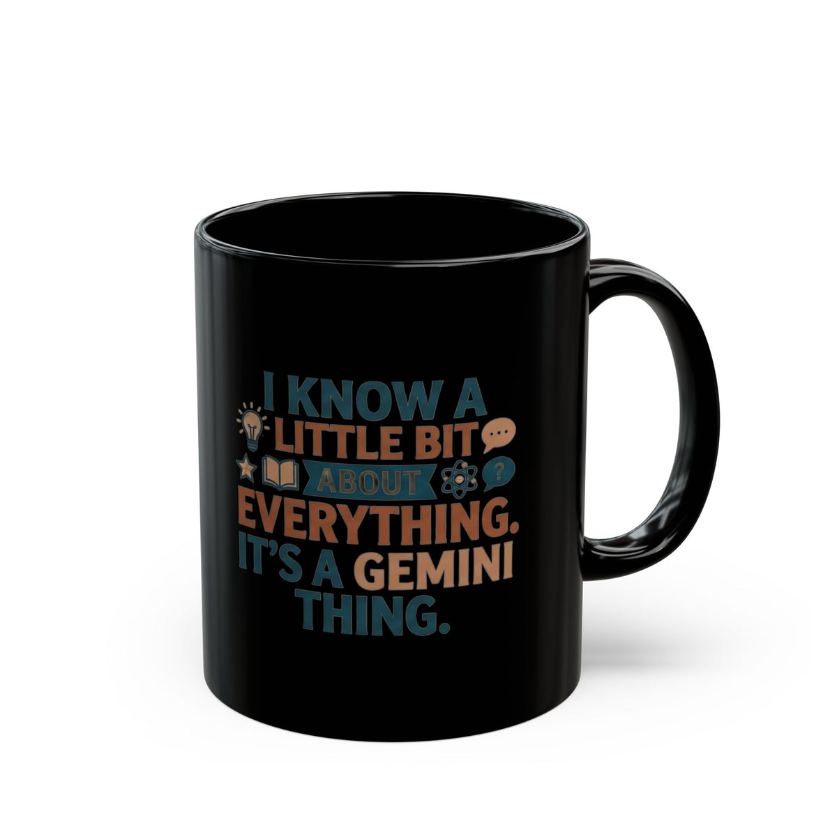 Gemini Zodiac Black Mug