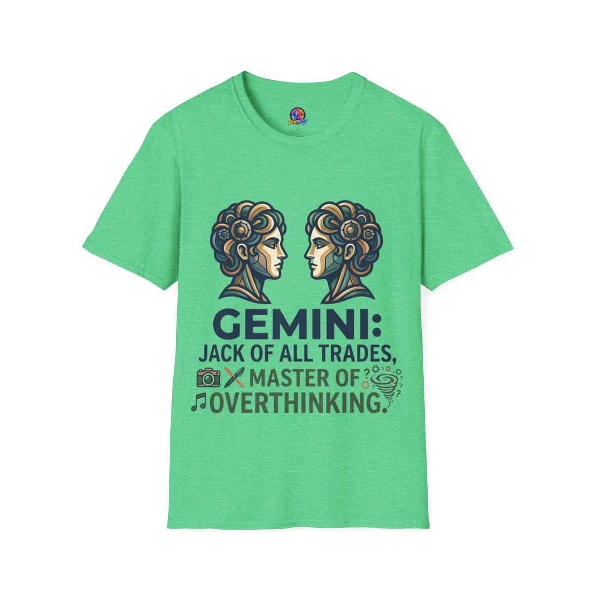 Gemini Zodiac T‑Shirt — Vintage Twins Astrology Tee ("Gemini: Jack of All Trades")