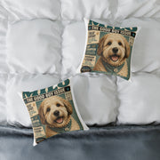 Milo Bailey Dog Dad Mom Square Pillow — 'The Good Boy Issue' Vintage Dog Cover