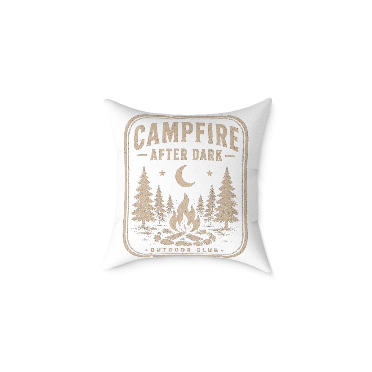 Campfire After Dark Pillow Milo Bailey Dog Dad Mom— Rustic Outdoor Camping Throw Pillow