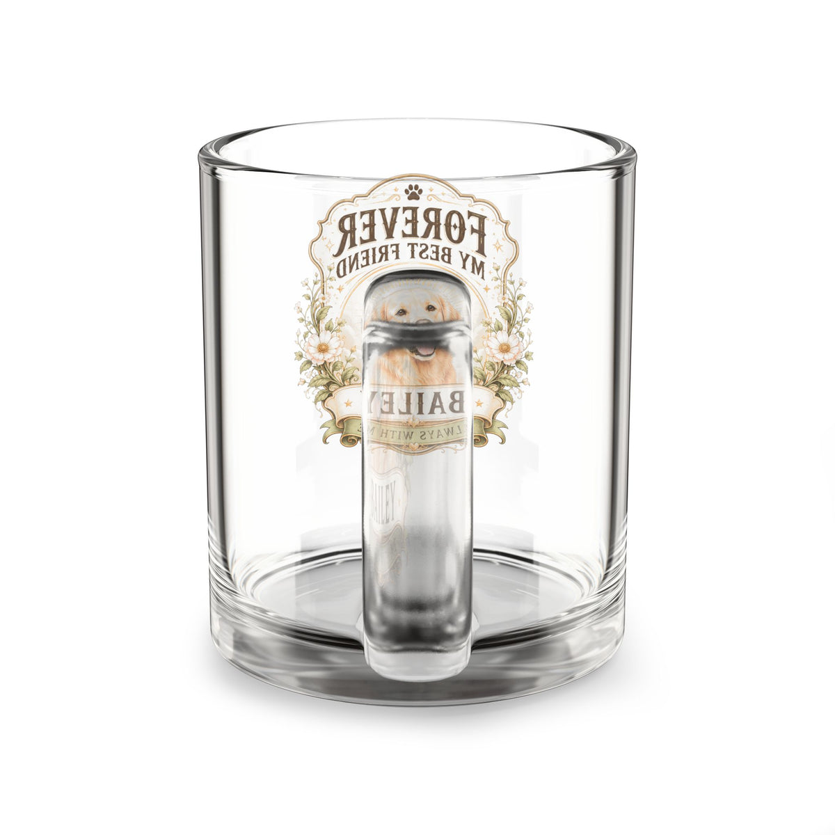 Milo Bailey Dog Dad Mom Glass Mug, 10oz Glass Mug, 10oz