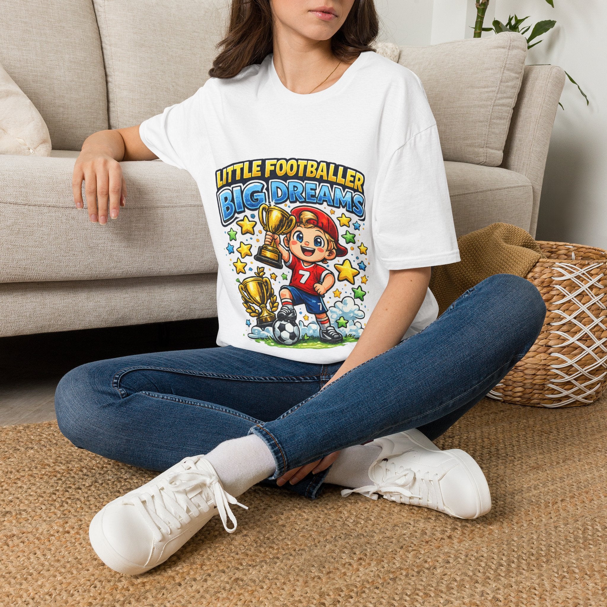 Kids Football T‑Shirt — "Little Footballer Big Dreams" Graphic Tee