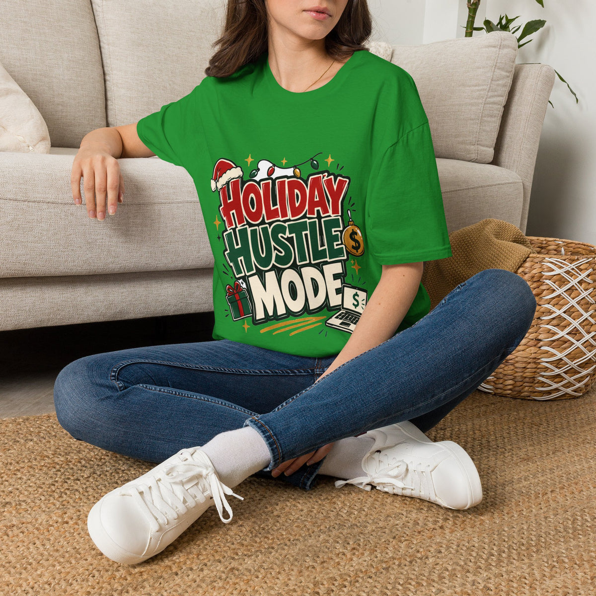 Holiday Hustle Mode T-Shirt — Funny Christmas Graphic Tee