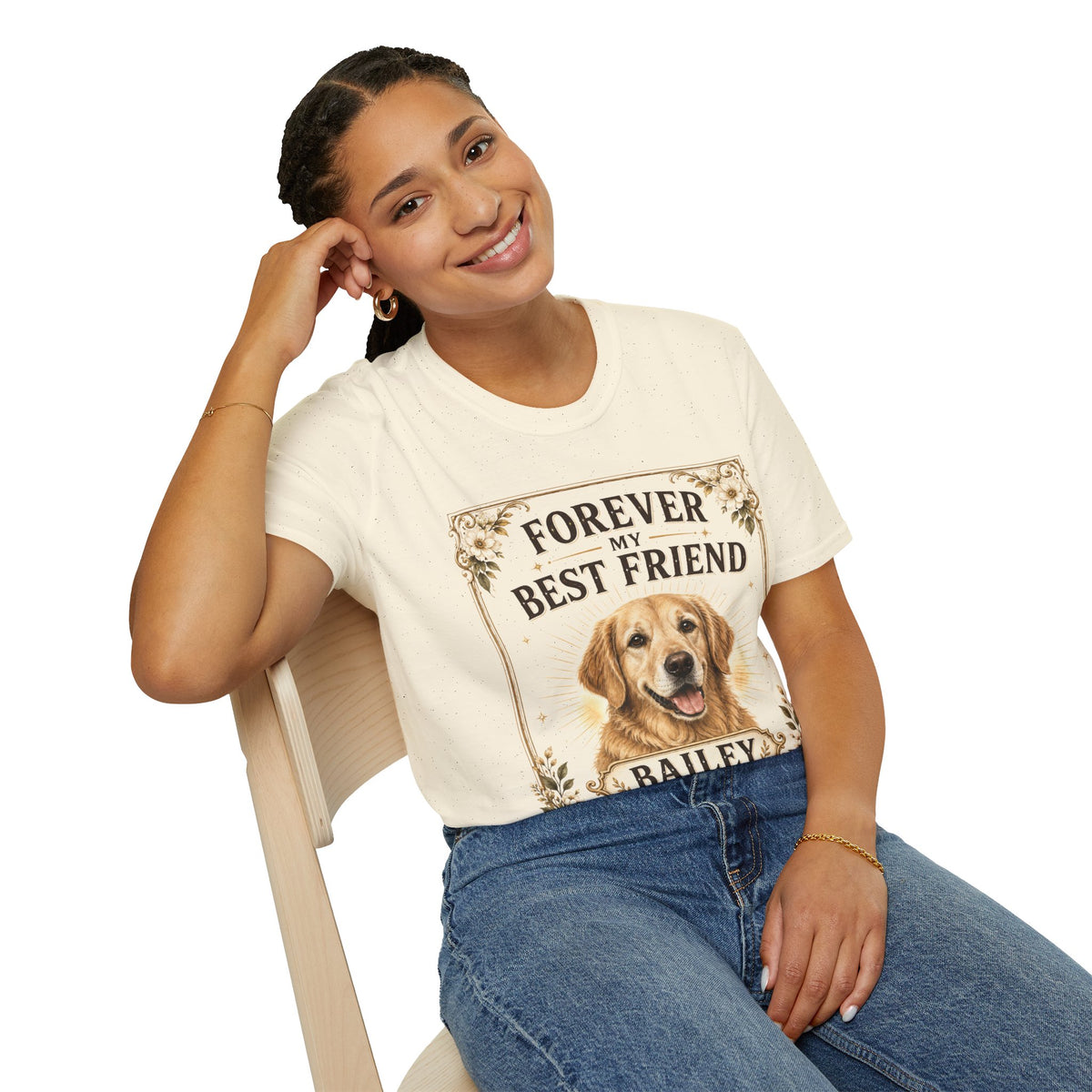 Forever My Best Friend Dog T-Shirt — Personalized Golden Retriever Tribute
