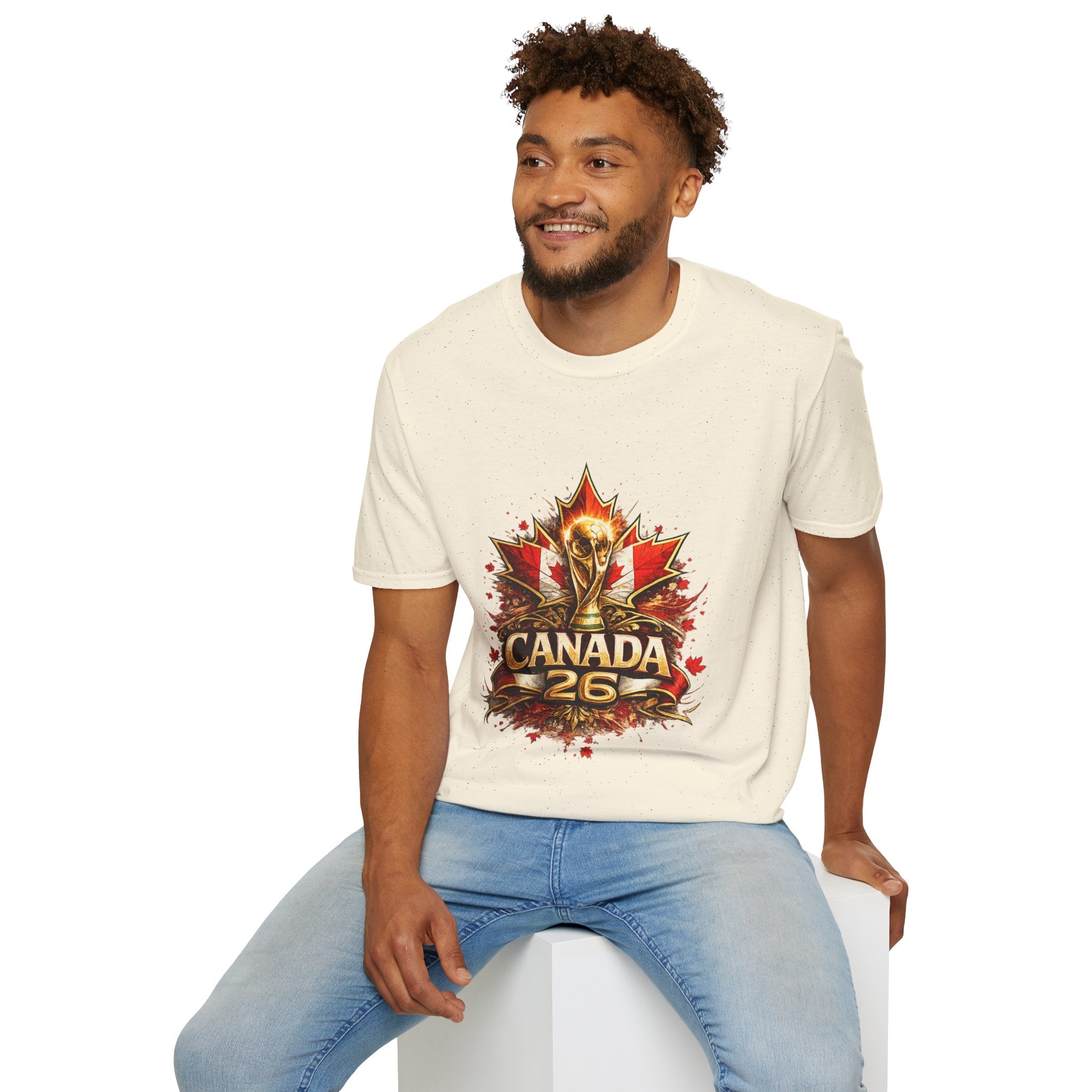 Canada World Cup T‑Shirt — Maple Leaf Soccer Trophy 26