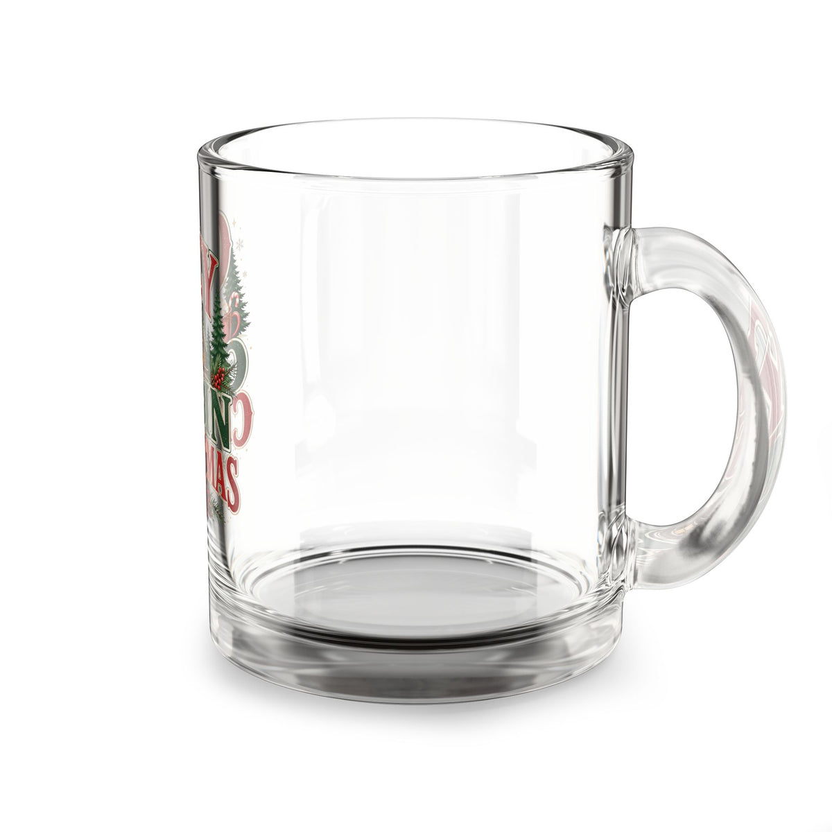 Christmas Glass Mug 10 oz Cozy Cabin Christmas Glass Mug — 10oz Holiday Coffee Cup