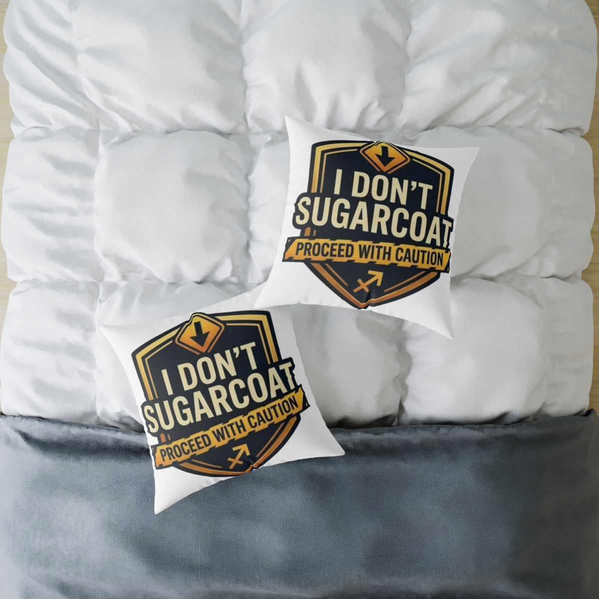 Sagittarius Zodiac I Don't Sugarcoat Process With Caution Square Poly Canvas Pillow