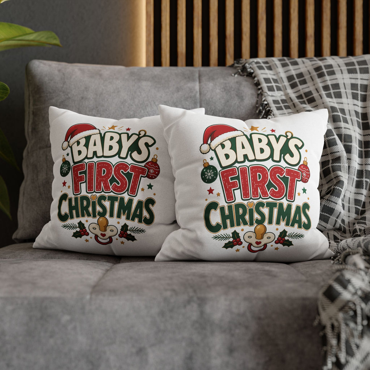 Baby's First Christmas Pillowcase — Festive Holiday Nursery Decor