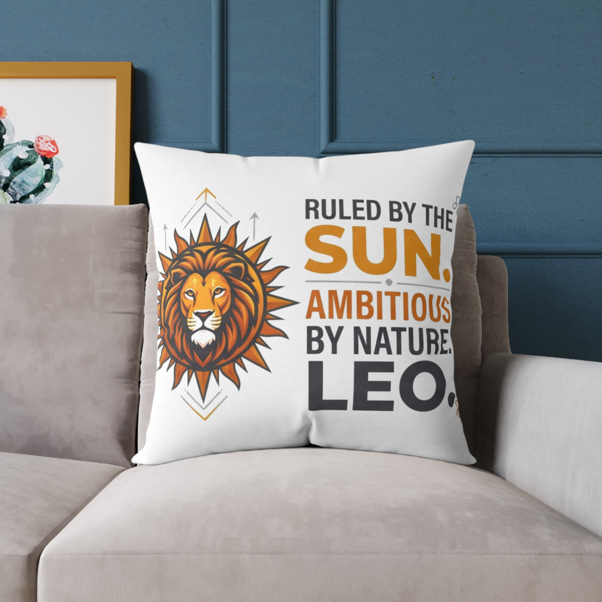 Leo Zodiac Ruled By The Sun Square Poly Canvas Pillow