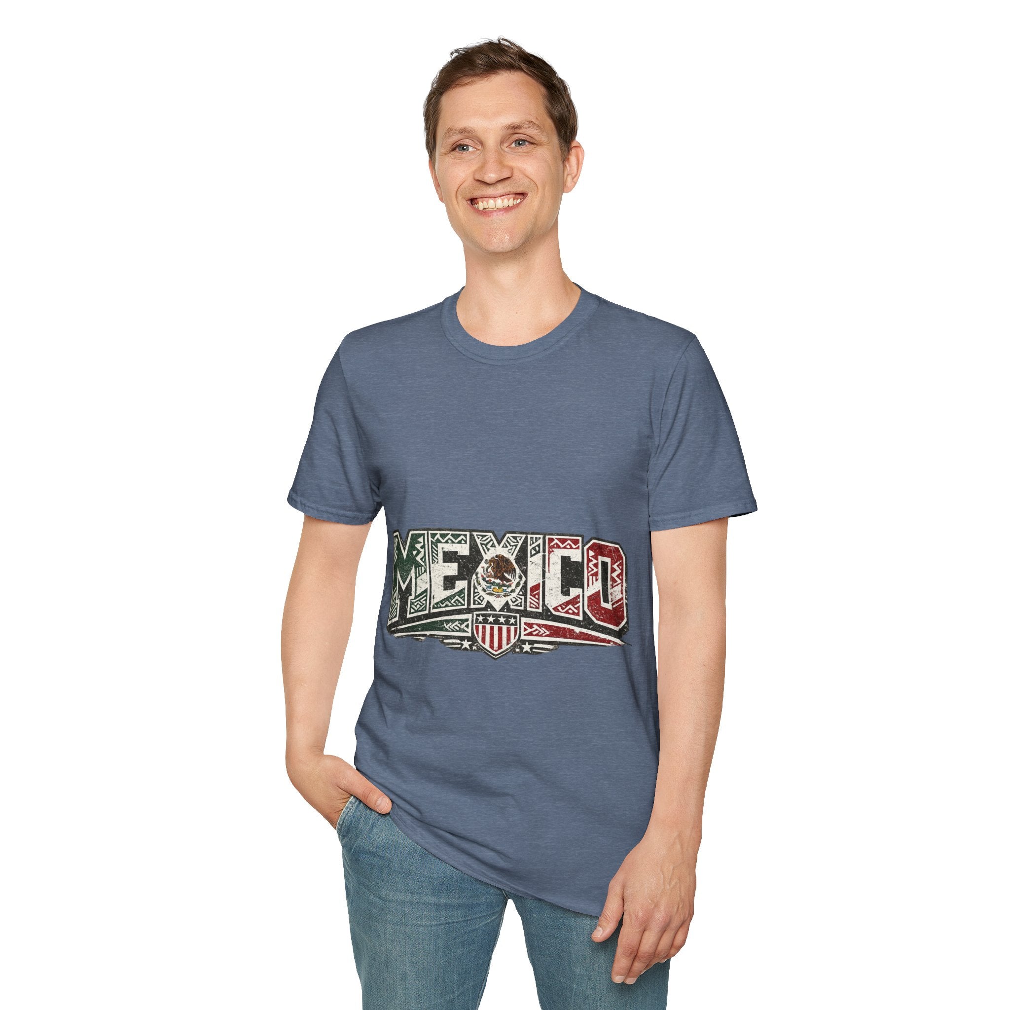 Mexico Pride Graphic T-Shirt — Retro Mexican Flag Design