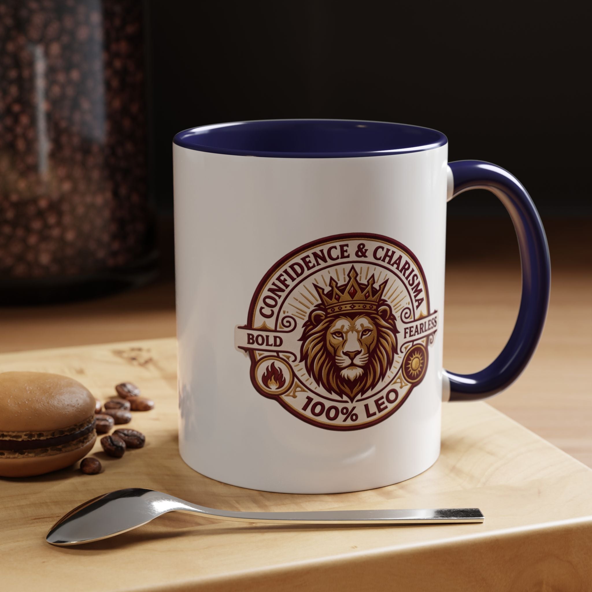Leo Zodiac Coffee Mug — '100% Leo' Lion Design, Confidence & Charisma Gift