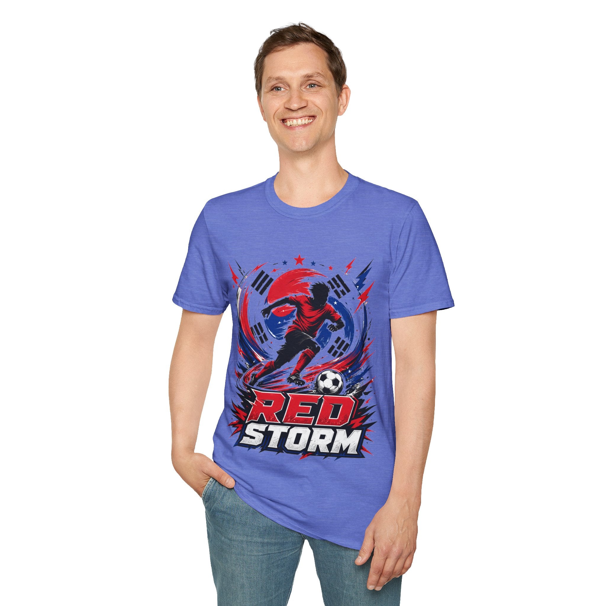 South Korea Red Storm Soccer T-Shirt — Dynamic Player Graphic Tee