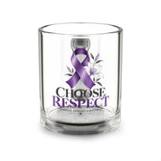 Choose Respect Purple Ribbon Domestic Violence Awareness Glass Mug