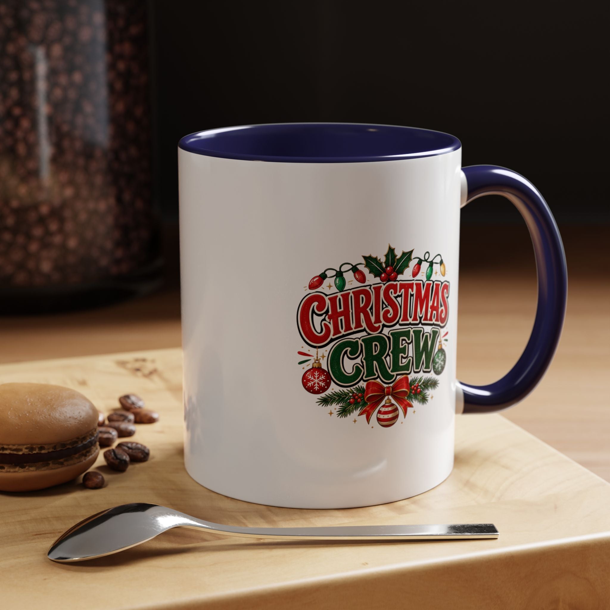Christmas Crew Accent Coffee Mug - Festive Holiday Tea & Coffee Cup