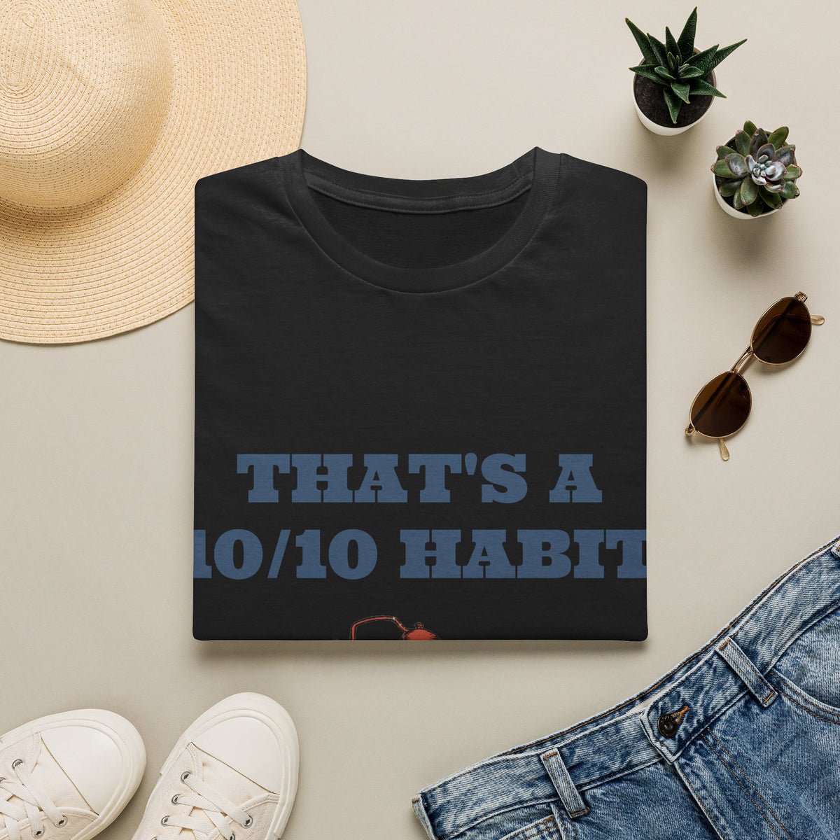 "That's A 10/10 Habit" Funny Running Alarm Clock Tee - Retro Cartoon Fitness White T-Shirt - Trending Now - September 2026