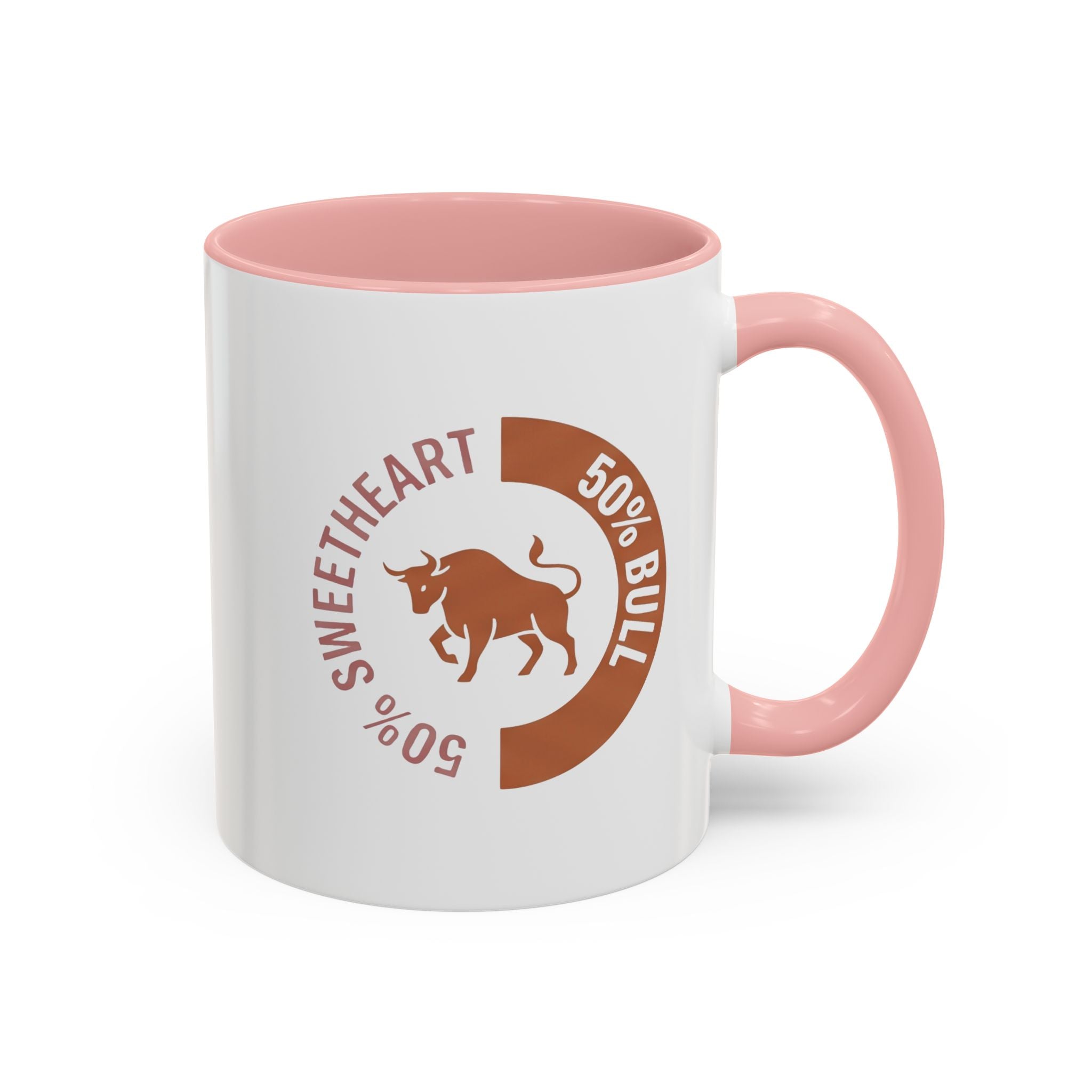 Coffee Mug – "50% Sweetheart 50% Bull" Accent Ceramic Mug