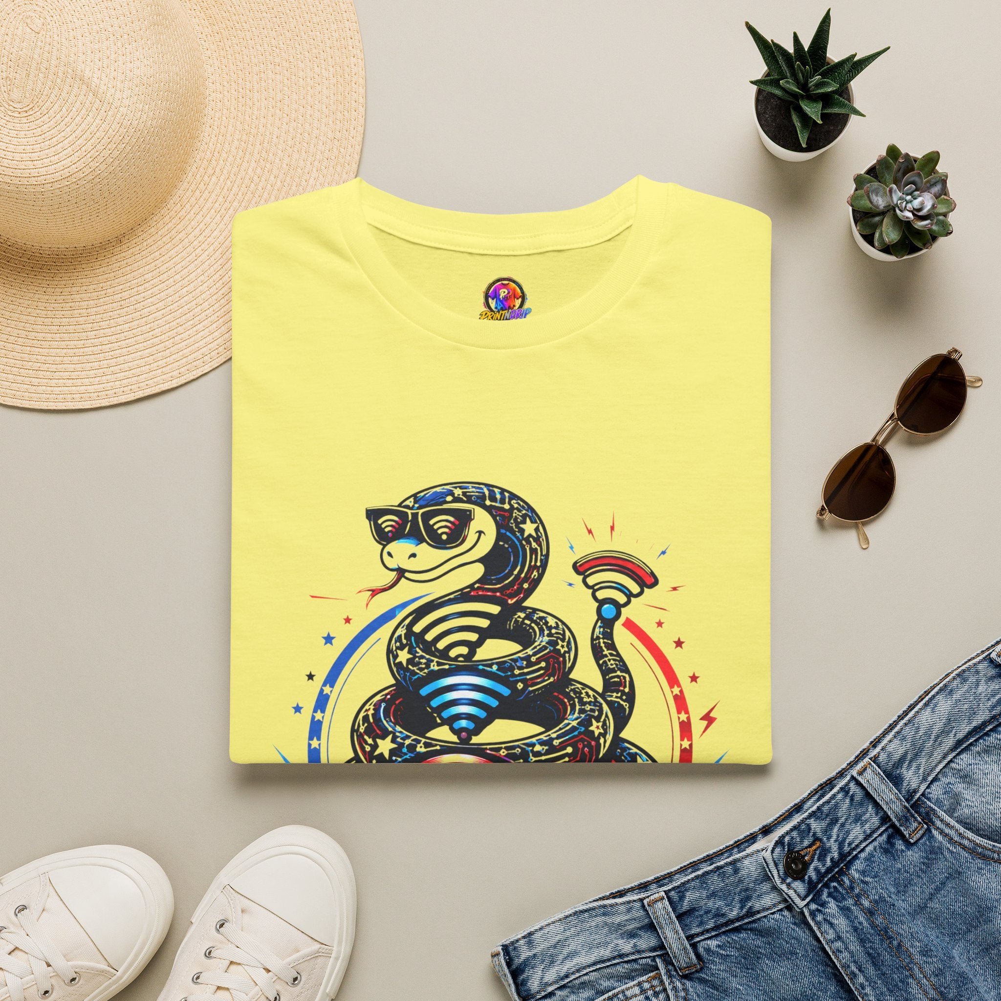 Don’t Tread on My WiFi T-Shirt — Patriotic Gadsden Snake WiFi Tee