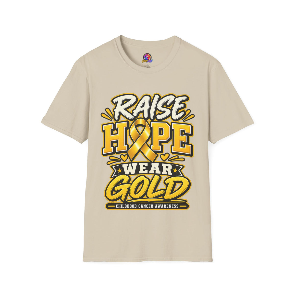 Raise Hope Wear Gold T-Shirt — Childhood Cancer Awareness