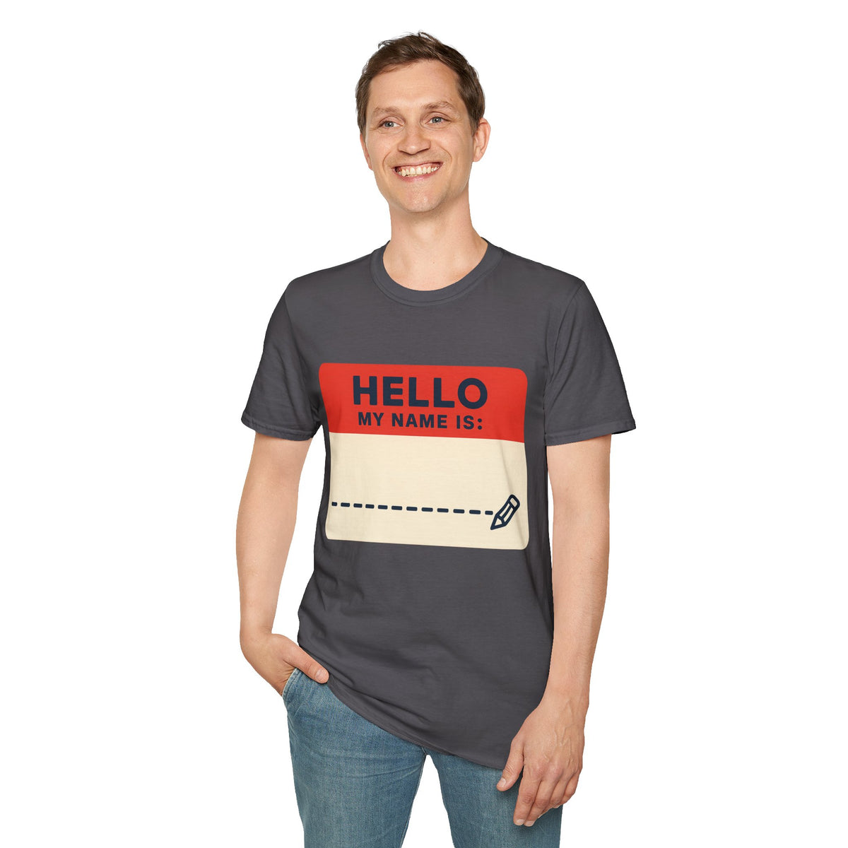 Hello My Name Is Name Tag T-Shirt — Funny Novelty Graphic Tee - Trending Now - August 2026