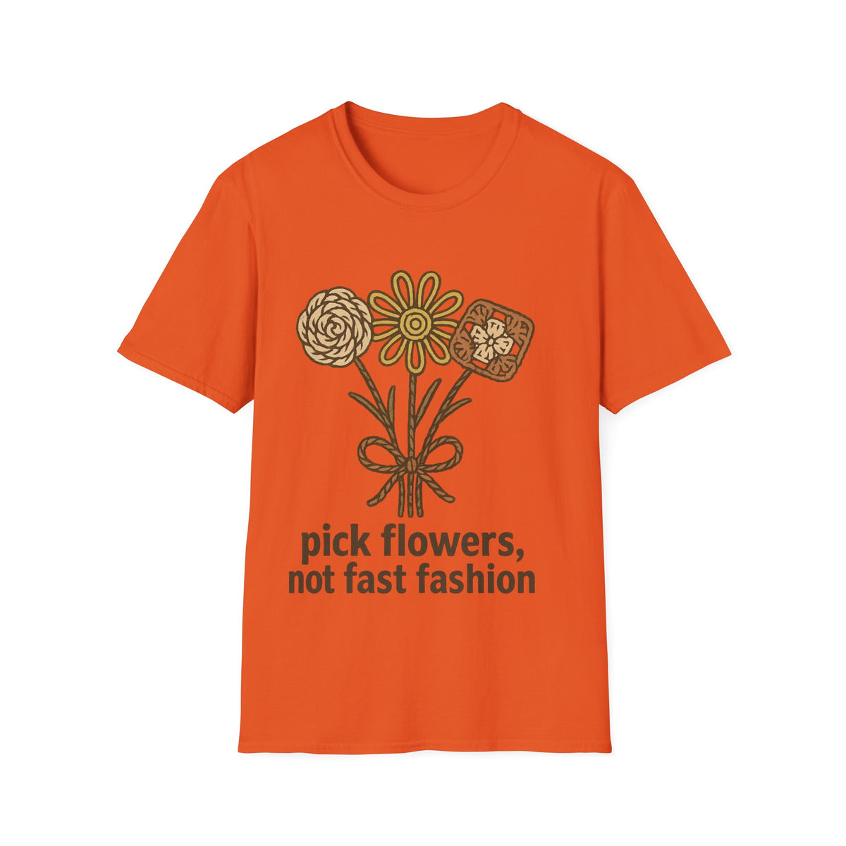 "Pick Flowers Not Fast Fashion" Eco Tee | Botanical Sustainable T-Shirt - Trending Now - September 2026