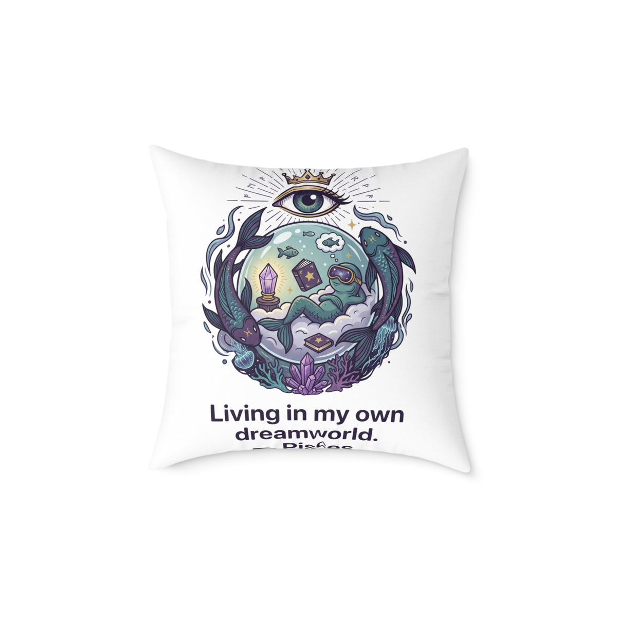 Pisces Zodiac Living In My Own Dream World Square Poly Canvas Pillow