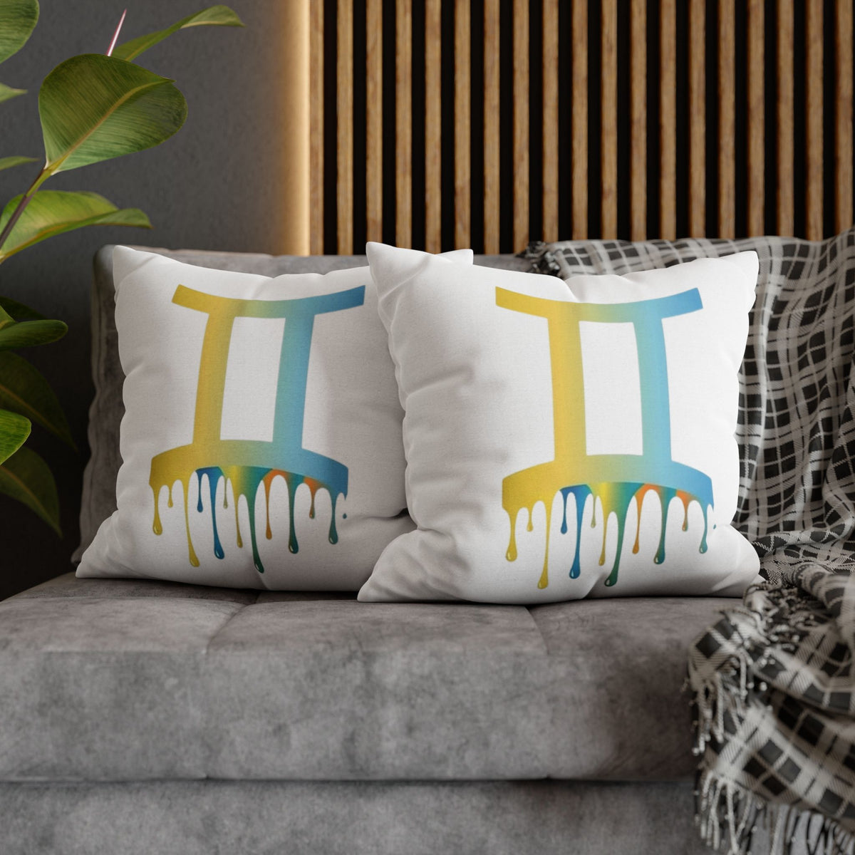 Gemini Drip Zodiac Pillow pillowcase Spun Square Pillowcase