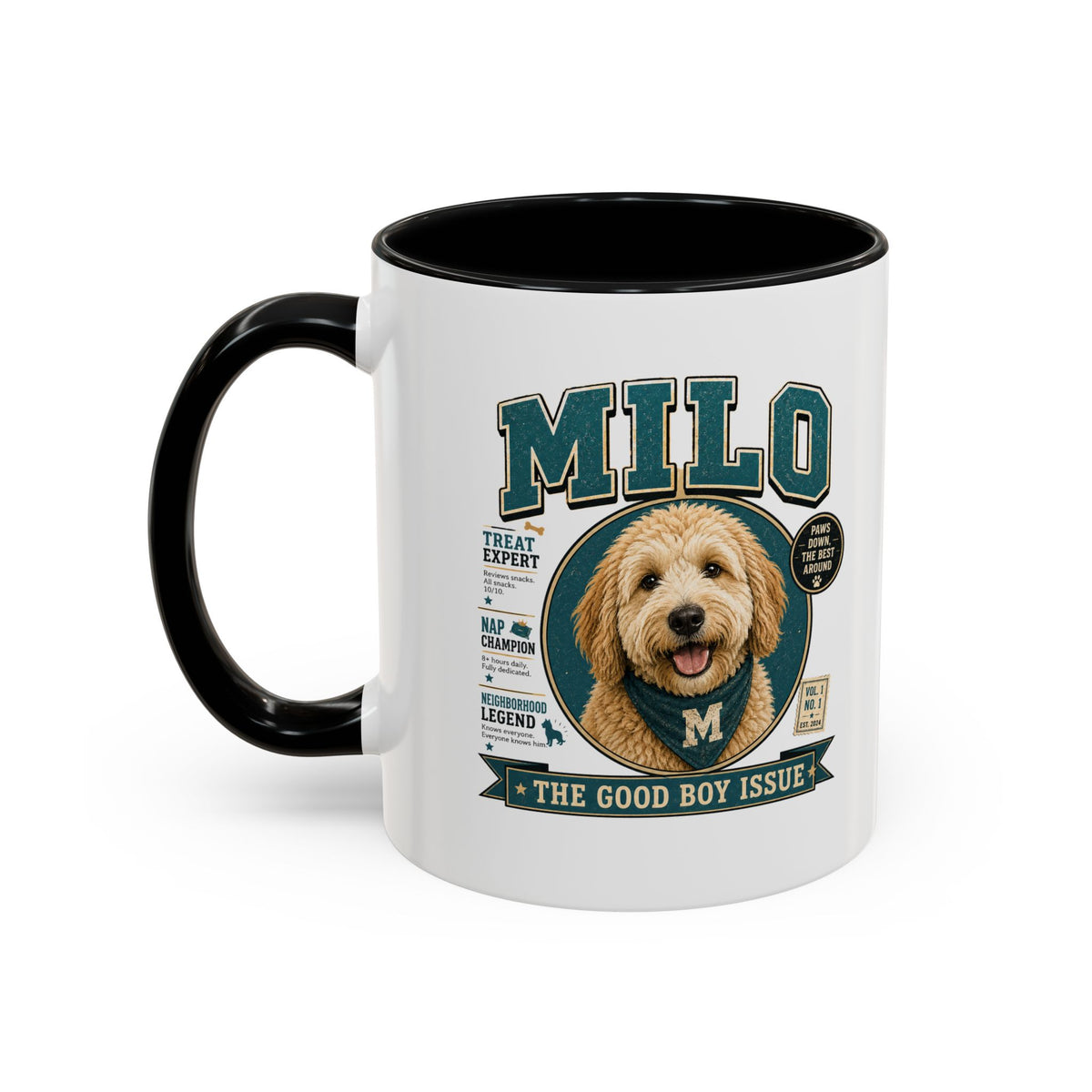 Milo Bailey Dog Dad Mom Milo Dog Coffee Mug — 'The Good Boy Issue' Accent