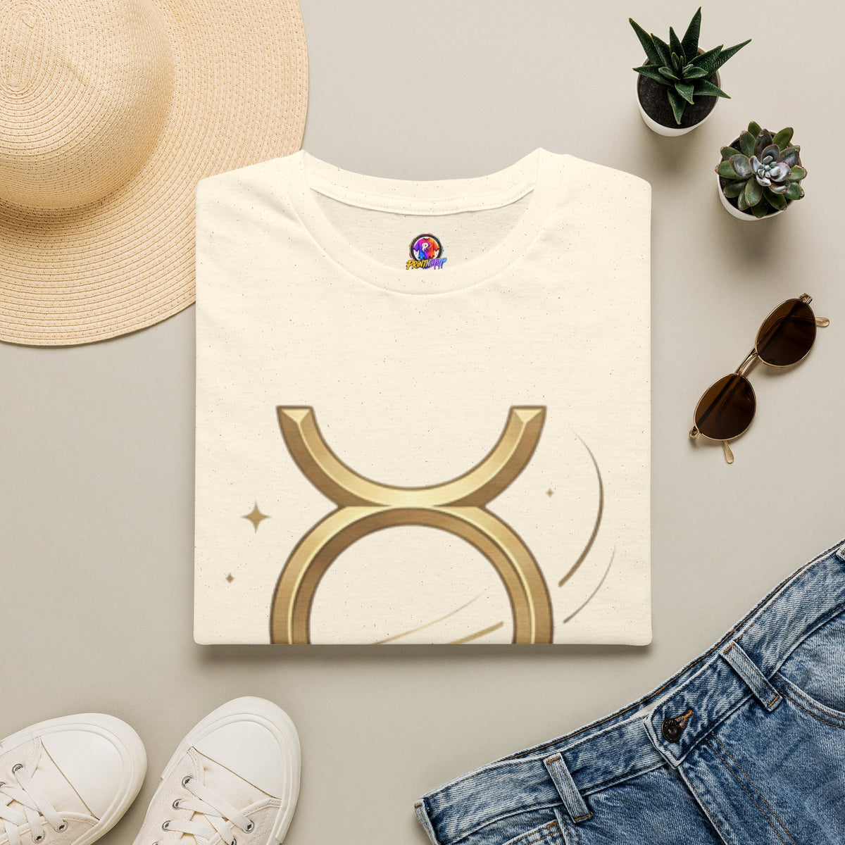 Gold Mercury Astrology Symbol Tee T-Shirt