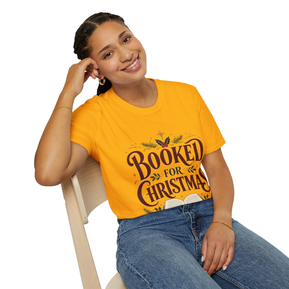 T-Shirt — "Booked for Christmas" Literary Holiday Tee