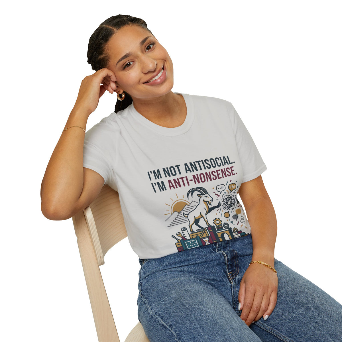 Capricorn T-Shirt — "I'm Not Antisocial, I'm Anti-Nonsense" Zodiac Tee
