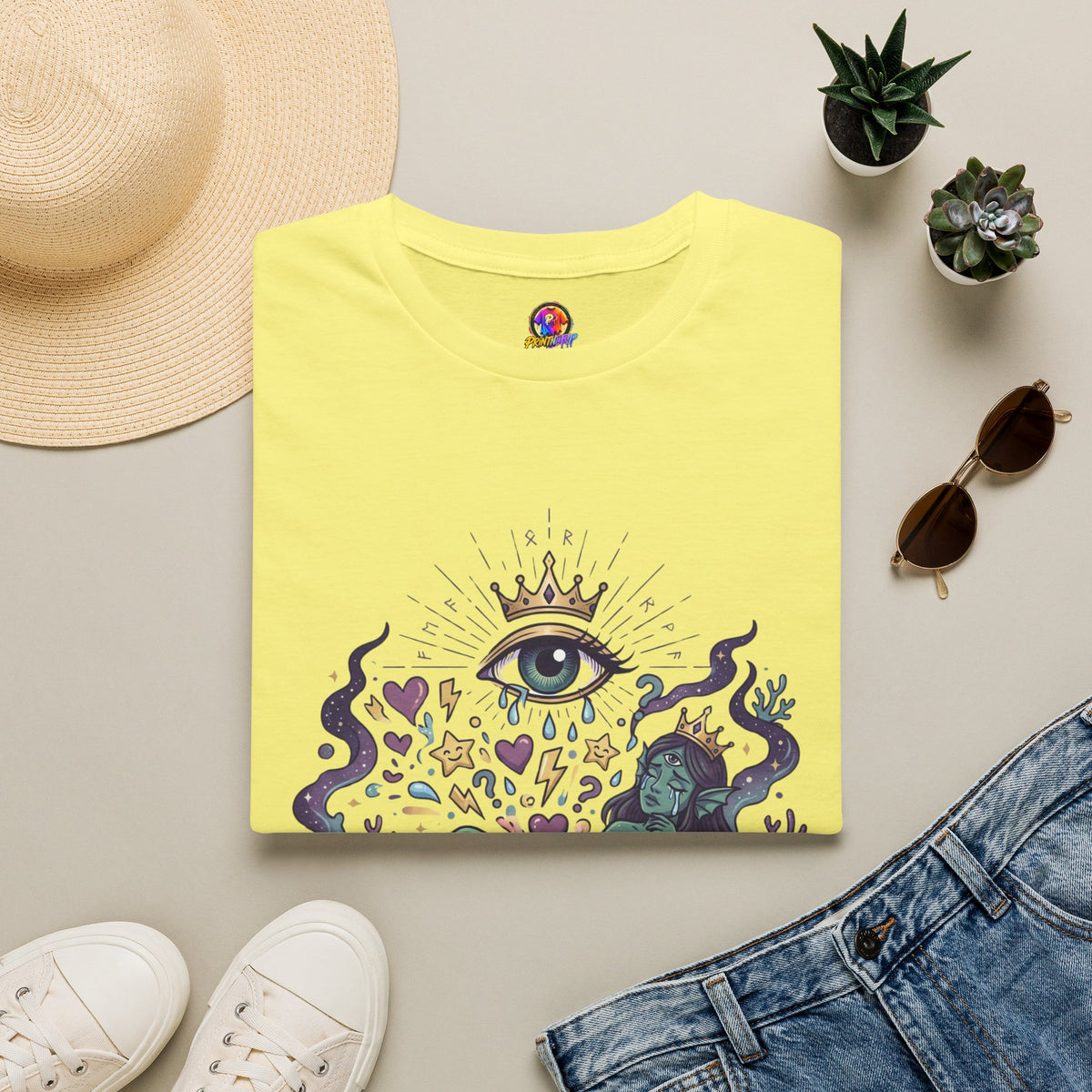 Mystic Eye Graphic T‑Shirt — 'Professional Over‑Feeler' Surreal Tee