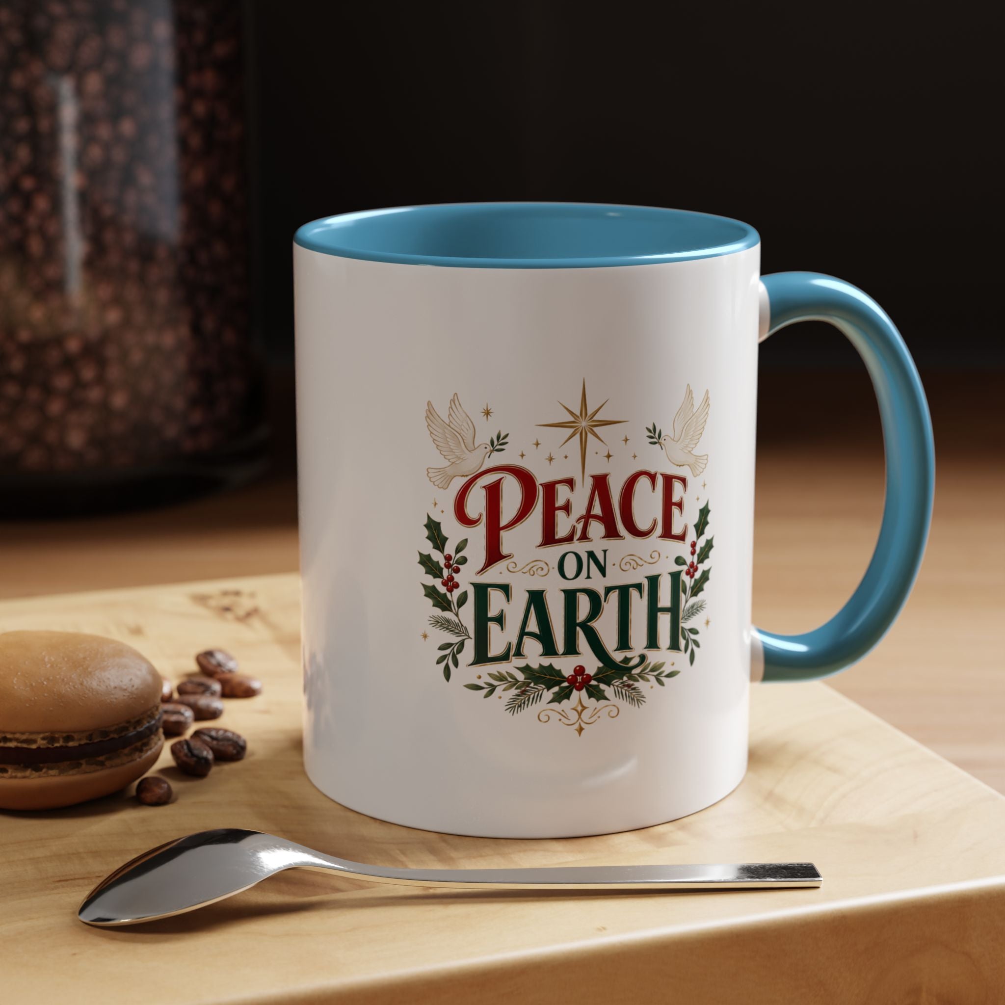 Peace on Earth Coffee Mug — Holiday Christmas Accent Mug