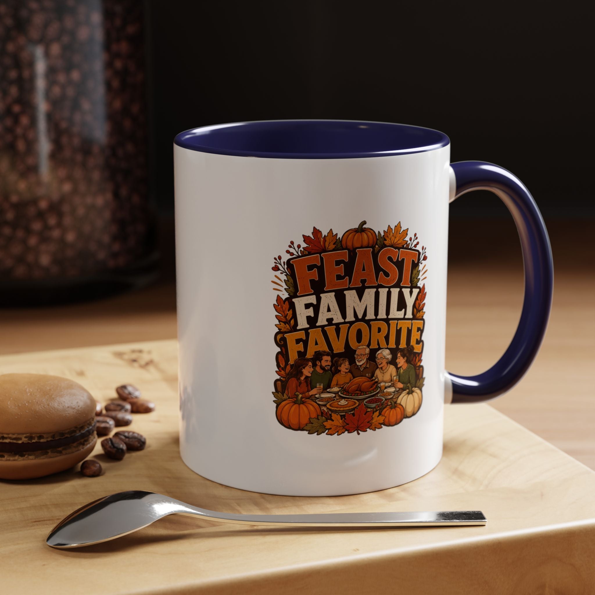 Thanksgiving Mug Feast Family Favorite Coffee Mug — Thanksgiving Pumpkin Autumn Design