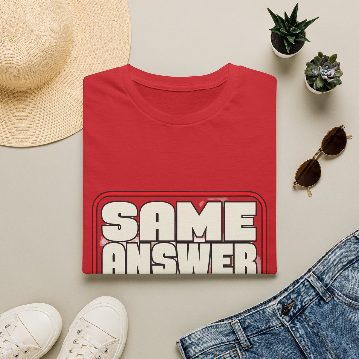 "Same Answer Every Time" Broken Record Graphic Tee - Trending Now - September 2026